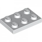 Plaquette LEGO® 2 x 3 Blanc 302101